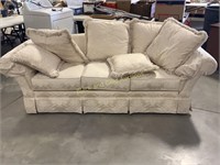 Large white leaf print couch