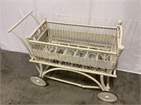Vintage wicker baby carriage