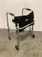 Walker with wheels and seat