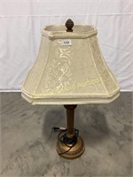 Ornate table lamp with shade