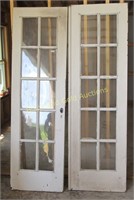 Pair of narrow antique French doors