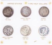 Coin Assorted Early U.S. Half Dollars (6)
