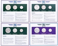Coin 4 Silver Coin Sets 1945-1964