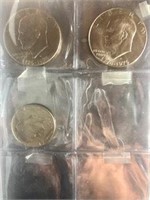 Coin album & Pr 1976  Eisenhower Dollars & Half