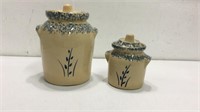 Two Vintage RRP Co Roseville Canisters K14B
