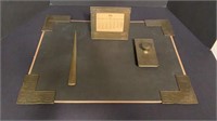Tiffany Studios Bronze Desk Set Greek Key Design