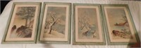 Four 1956 Donald Art Co. Asian prints in bamboo