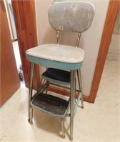 Vintage 2 step metal kitchen stool