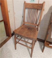 Oak pressed spindle back chair