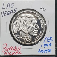 1oz .999 Silver Las Vegas Buffalo Nickel Round