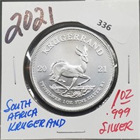 2021 1oz .999 Silver South Africa Krugerrand