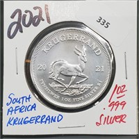 2021 1oz .999 Silver South Africa Krugerrand