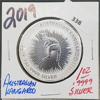 2019 1oz .999 Silver $1 Australian Kangaroo