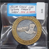 .999 Silver Boomtown Las Vegas Casino Token