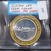 .999 Silver Aladdin Las Vegas Casino Token