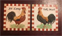 CERAMIC ROOSTER WALL PLAQUES