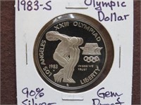 1983 S OLYMPIC DOLLAR 90% GEM PROOF