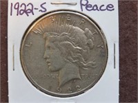 1922 S PEACE SILVER DOLLAR 90%