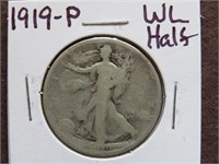 1919 P WALKING LIBERTY HALF DOLLAR 90%