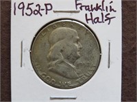 1952 P FRANKLIN HALF DOLLAR 90%