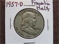 1957 D FRANKLIN HALF DOLLAR 90%