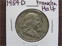 1959 D FRANKLIN HALF DOLLAR 90%