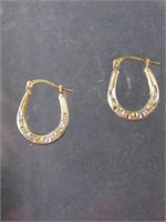 Gold over 925 Silver and 12GF Horseshoe Earrings