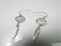 925 Sterling Sliver and Turquoise Dreamcatcher +