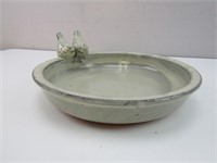 Circular Ceramic Bird Bath / Decor