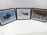 (3) Framed Prints of Military Jets
