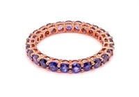 14k Rose Gold 3.50 cts Blue Sapphire Ring