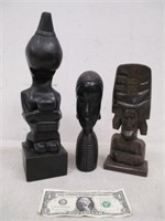 3 Wooden African Style Statues