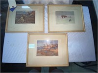 3-Framed Western Scenes by CM Russell
