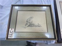 Matted & Framed Pencil Drawing by Free