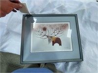 Elk & Elk Spirit matted framed art