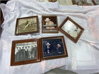 5 framed photos - various people 8"x10"