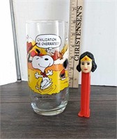 Wonder Woman Pez Snoopy Glass