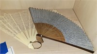 2 Vintage Folding Fans