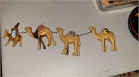 4 Wooden Camels