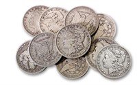 Lot of (10) Morgan Silver Dollars from cache