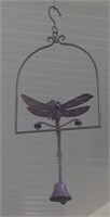Hanging Iron Dragonfly Porch Bell 29"