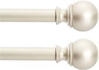 1" Curtain Rod with Round Finials - 72" to 144",