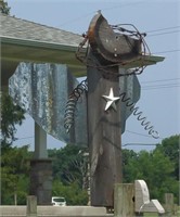 Wood and Metal Angel Garden Decor approximately