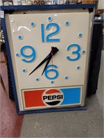 Pepsi advertising clock large 41"x30"