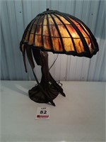 Cast Iron Stained Glass Lamp
