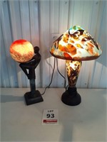 (2) Blown glass lamps