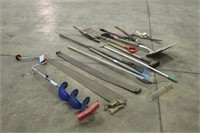 (2) Ice Saws, Hand Ice Auger, Shovels, Rakes, Maul