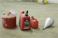 (3) Fuel Cans & Funnel