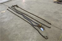 (5) Chains-(3) w/Hooks, Approx 8FT