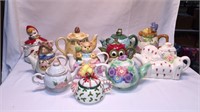 11 CERAMIC TEA POTS - SOME VINTAGE